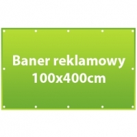 Nasze banery drukowane są za pomocą wysokiej klasy plotera solwentowego Japońskiej marki Roland, na grubej plandece banerowej o gramaturze 510g.

Ponadto banery charakteryzują sie dużą odpornością na warunki atmosferyczne.

Dzięki zaawansowanej technologii markowych tuszy Triangle, wydruki są odporne&nbsp; na blaknięcie.

Do oczkowania banerów stosujemy nierdzewnych, ocynkowanych oczek o średnicy wewnętrznej 12mm.

Jeśli są Państwo zainteresowani przygotowaniem innego formatu banera niż podane w naszym sklepie, prosimy o kontakt.



FORMAT:
100x400cm
 								 


MATERIAŁ:
PLANDEKA BANEROWA 510G

 								 

 
KOLOR:
4+0 (JEDNOSTRONNIE)

WYKOŃCZENIE:
ZGRZANIE KRAWĘDZI
OCZKOWANIE CO 50cm

RODZAJ DRUKU:
SOLWENTOWY 
&nbsp;


 							NAKŁAD:
1 SZTUKA

OPCJE PRZESYŁKI:

ODBIÓR OSOBISTY:
0.00 zł

PRZESYŁKA KURIERSKA:
22.00 zł

Wszystkie ceny produktów są cenami brutto i zawierają 23% podatku vat.