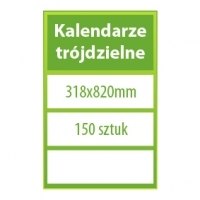 Kalendarze trójdzielne  150 sztuk