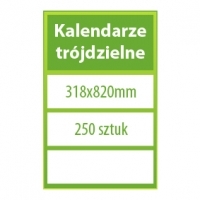 Kalendarze trójdzielne  250 sztuk